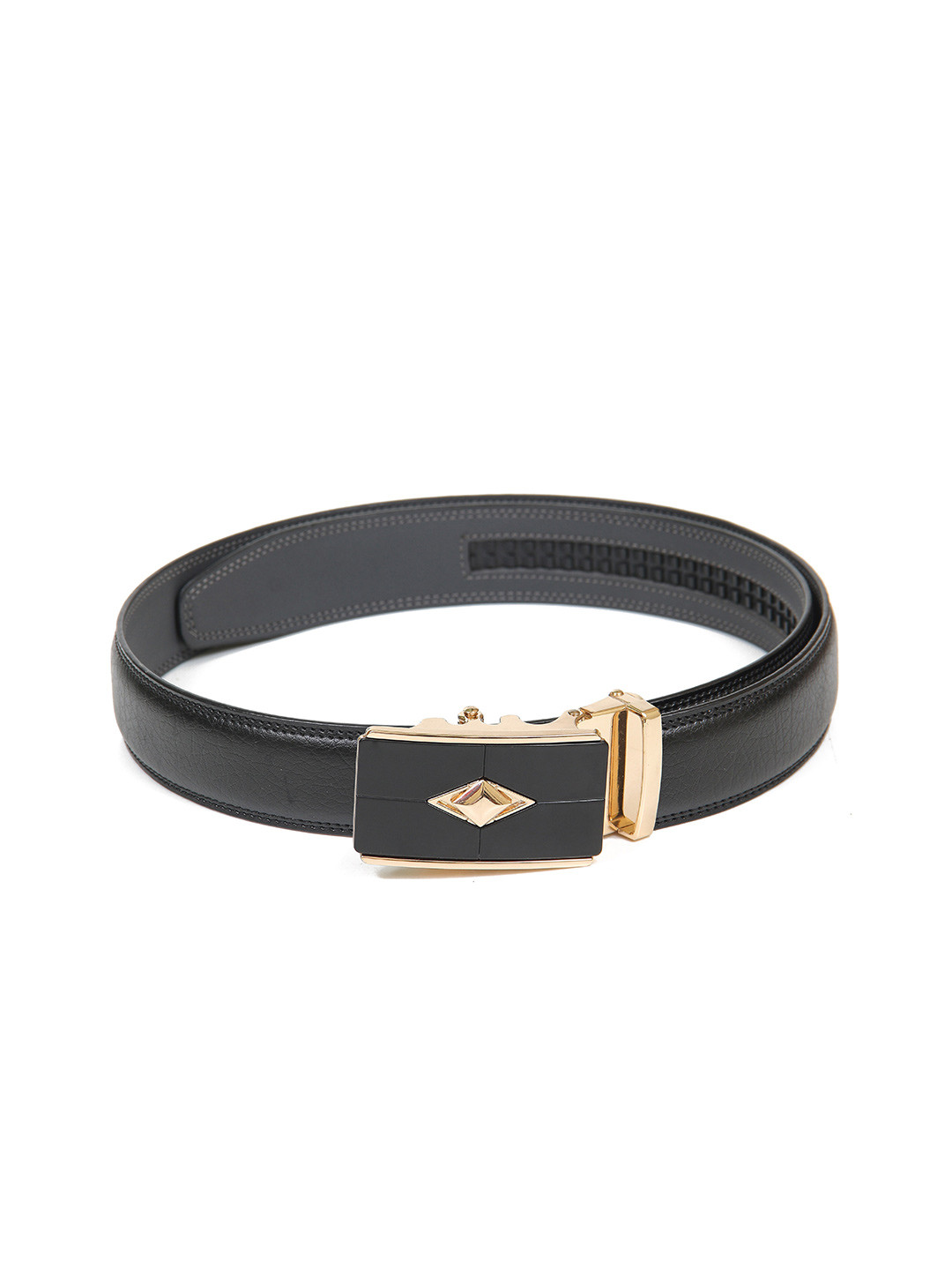 

Calvadoss Men Black Textured PU Belt