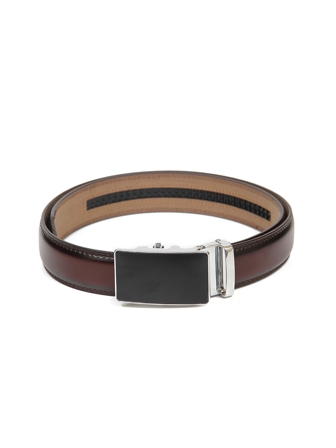 

Calvadoss Men Brown PU Formal No Holes Belt