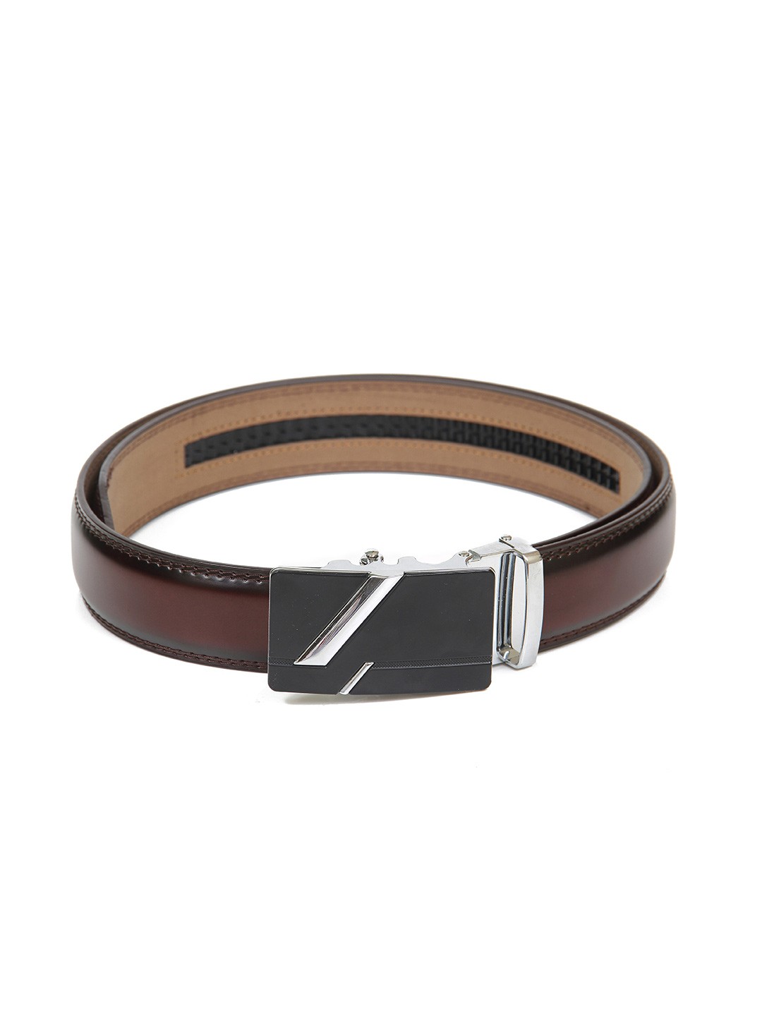 

Calvadoss Men Brown & Black Textured PU Belt