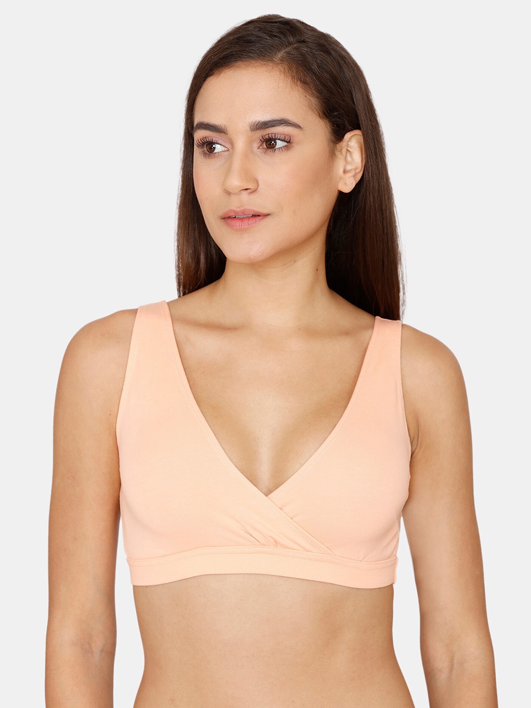 

Zivame Orange Solid Non-Padded Maternity Bra