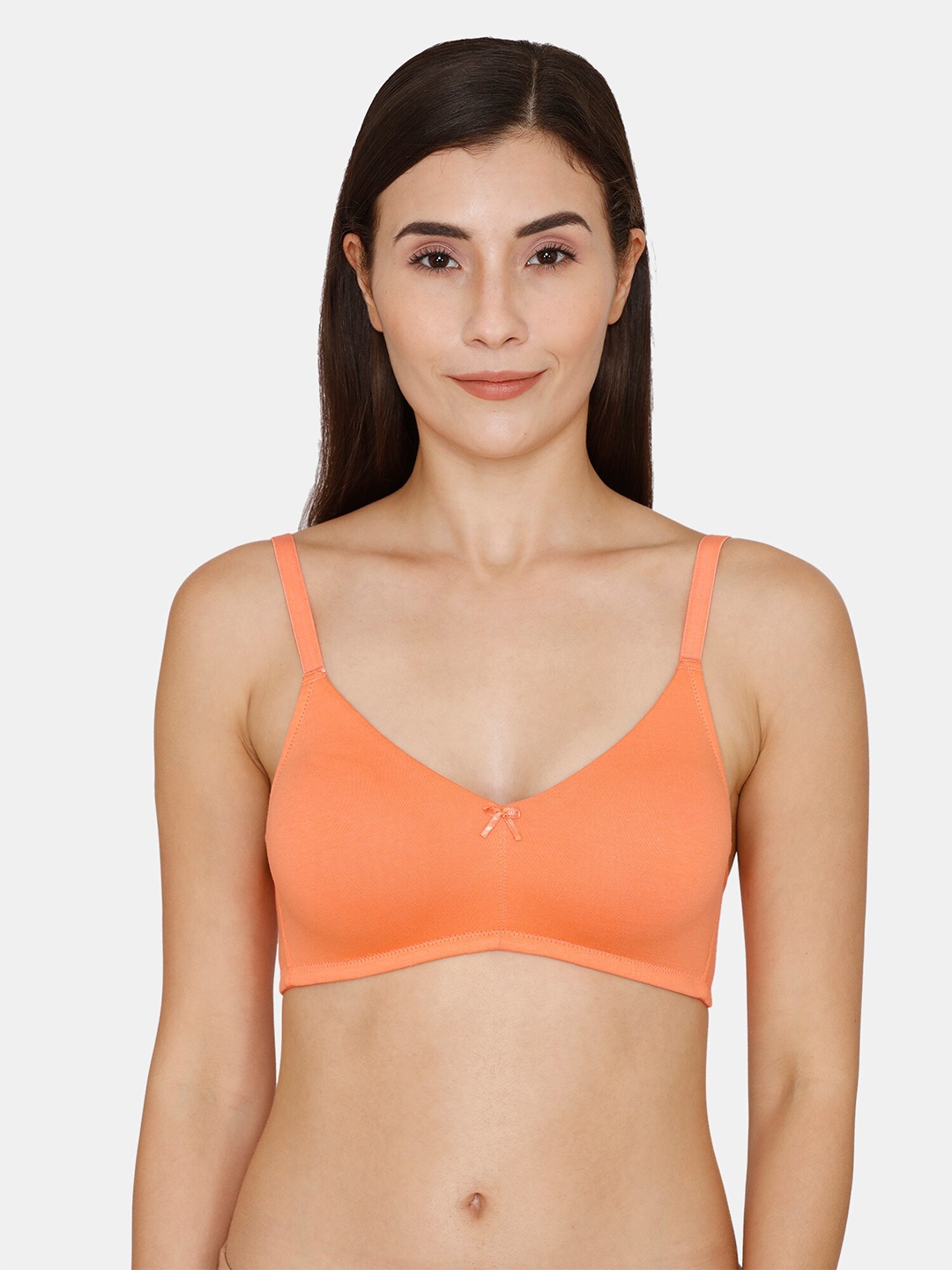 

Zivame Orange Solid Non Padded Non Wired T-shirt Bra