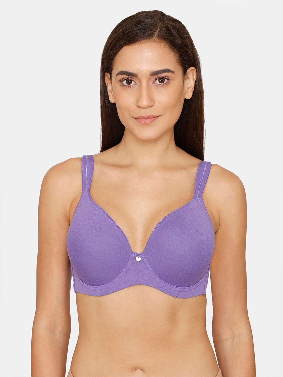 

Zivame Purple Solid Underwired Lightly Padded Bra