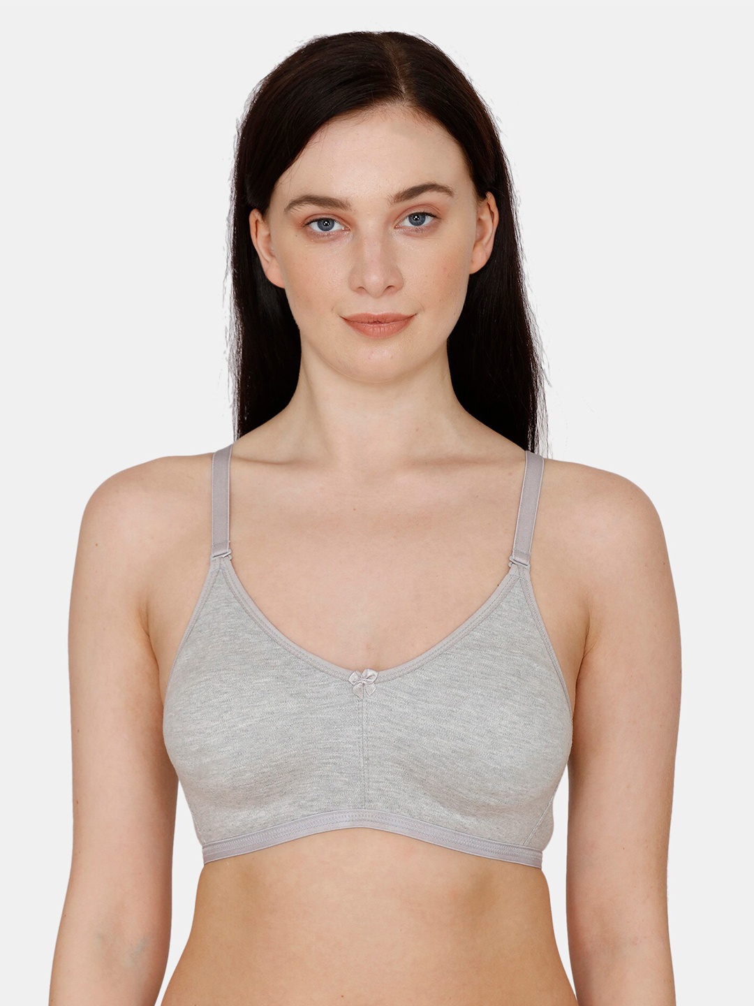 

Rosaline by Zivame Grey Solid Non Padded Non Wired T-shirt Bra