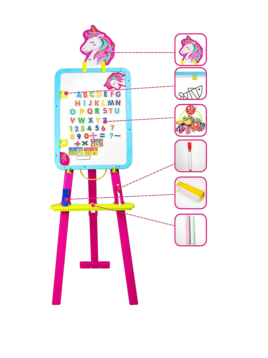 

ITOYS Kids White & Black Learning 8 In 1 Drawing Painting
