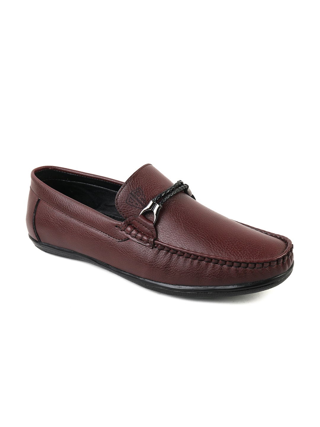

BRATVA Men Brown Textured Driving Shoes