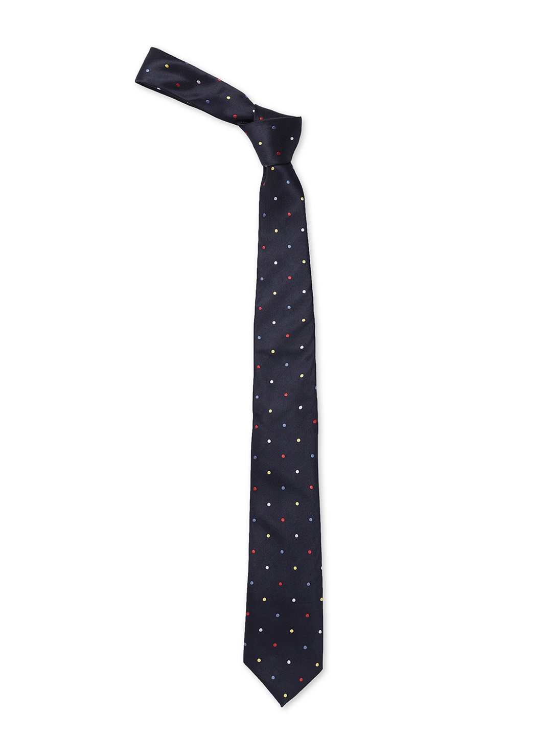 

AD By Arvind Men Navy Blue & White Printed Skinny Tie