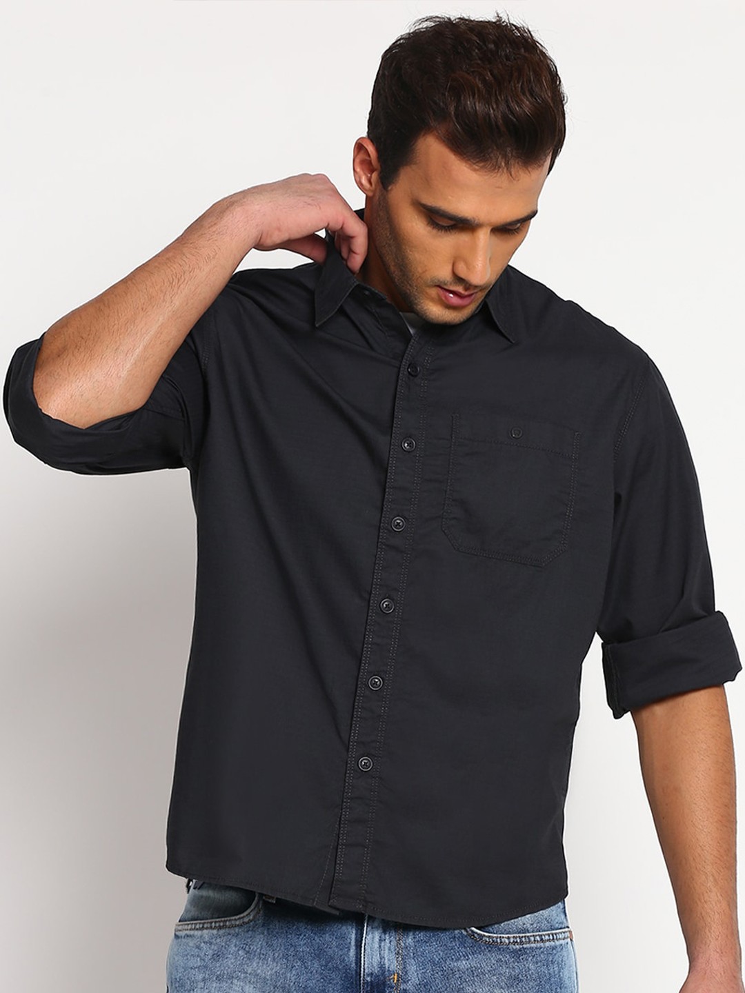 

Wrangler Men Black Classic Casual Shirt