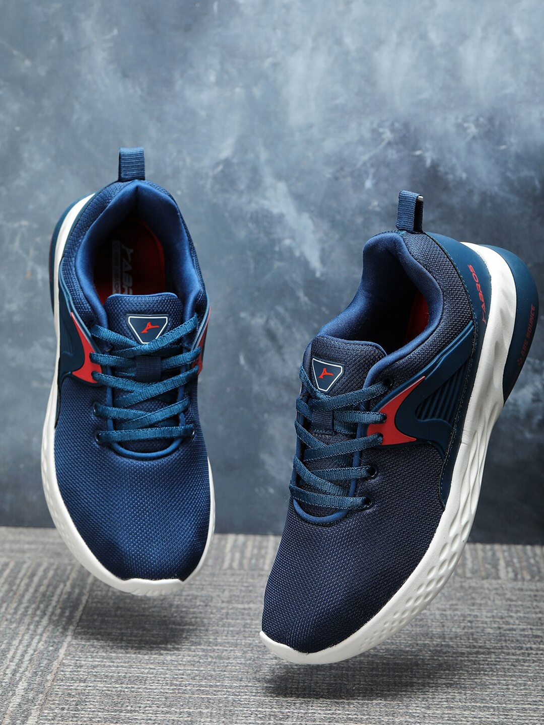 

ABROS Men Teal & Red Solid Running Shoes