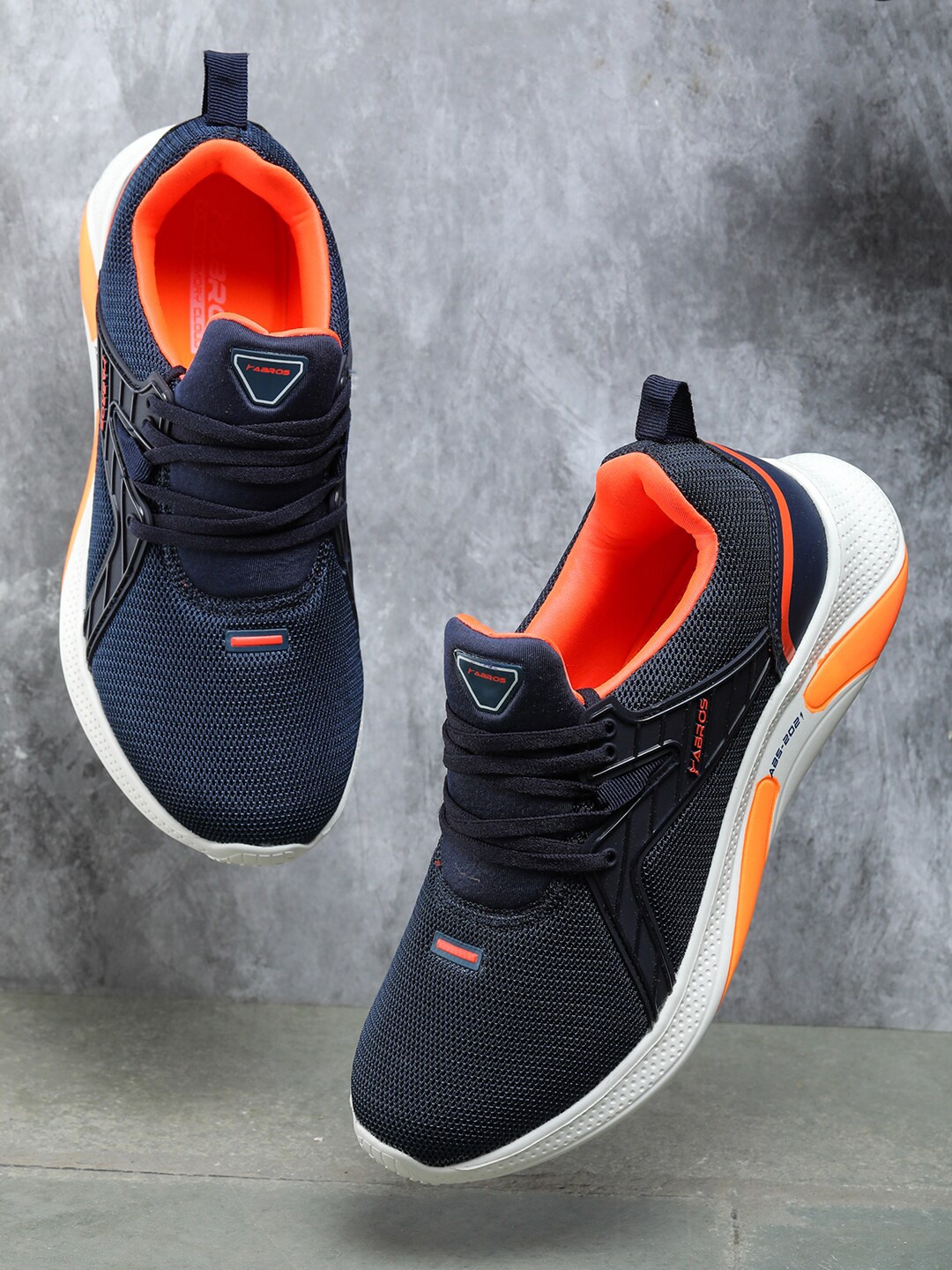 

ABROS Men Navy Blue Mesh Running Shoes