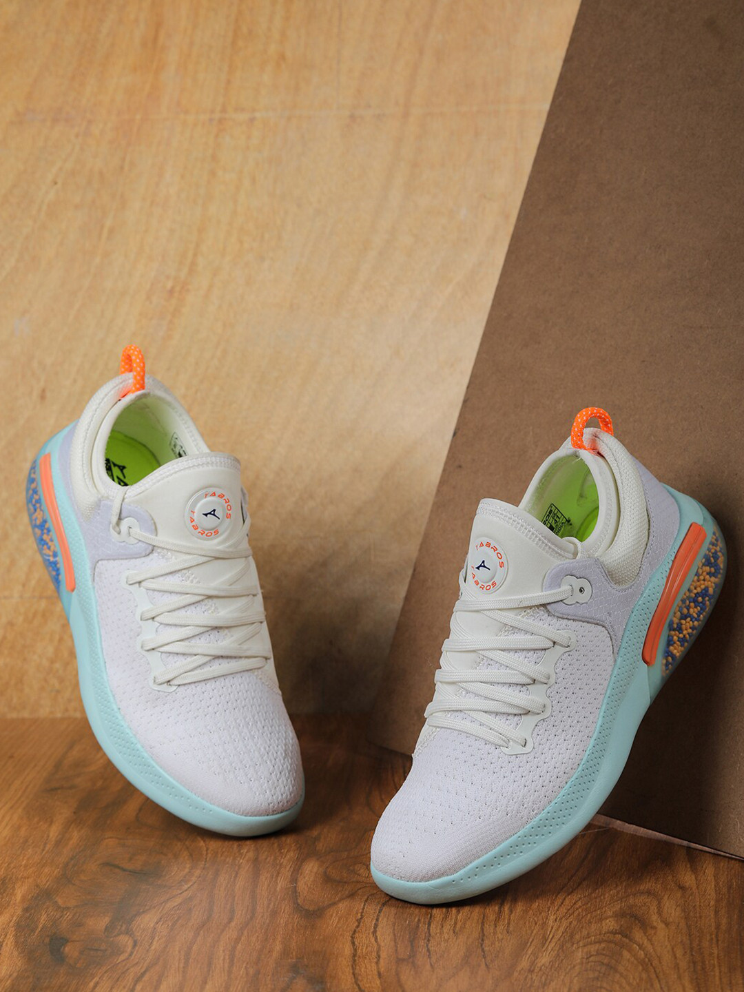 

ABROS Men White Mesh Running Shoes