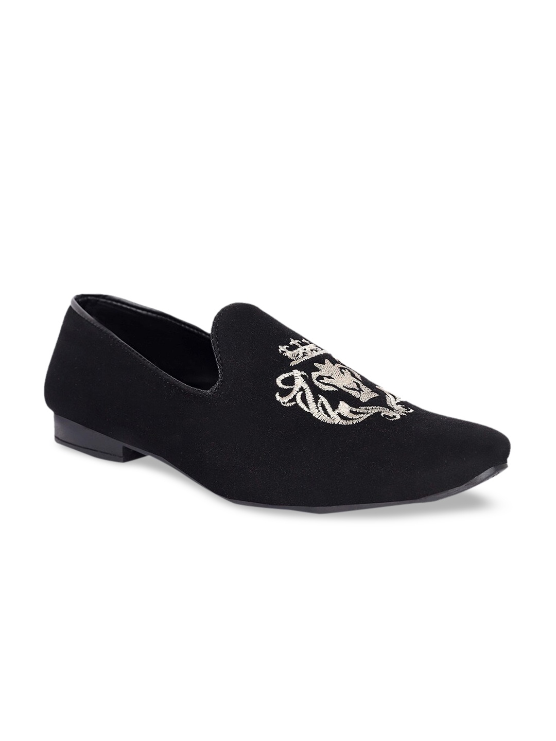 

FOUR STAR TRUCK SALES Men Black Woven Design Suede Slip-On Sneakers