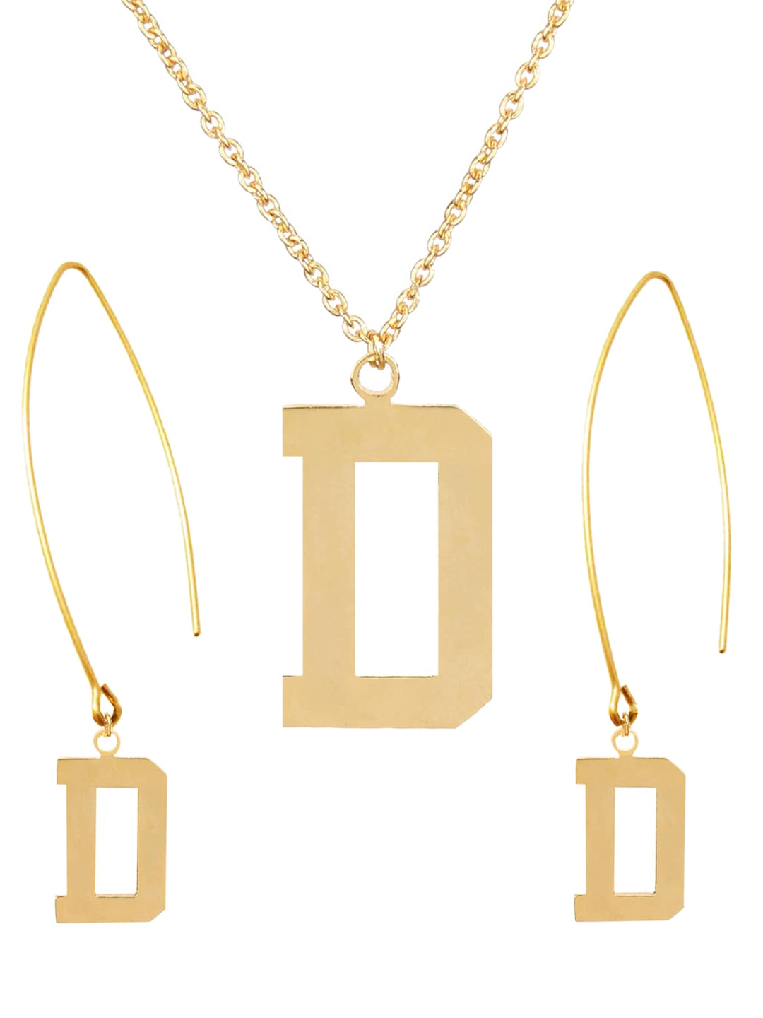 

Goldnera 18 Carat Gold Plated Initial Pendant & Earrings