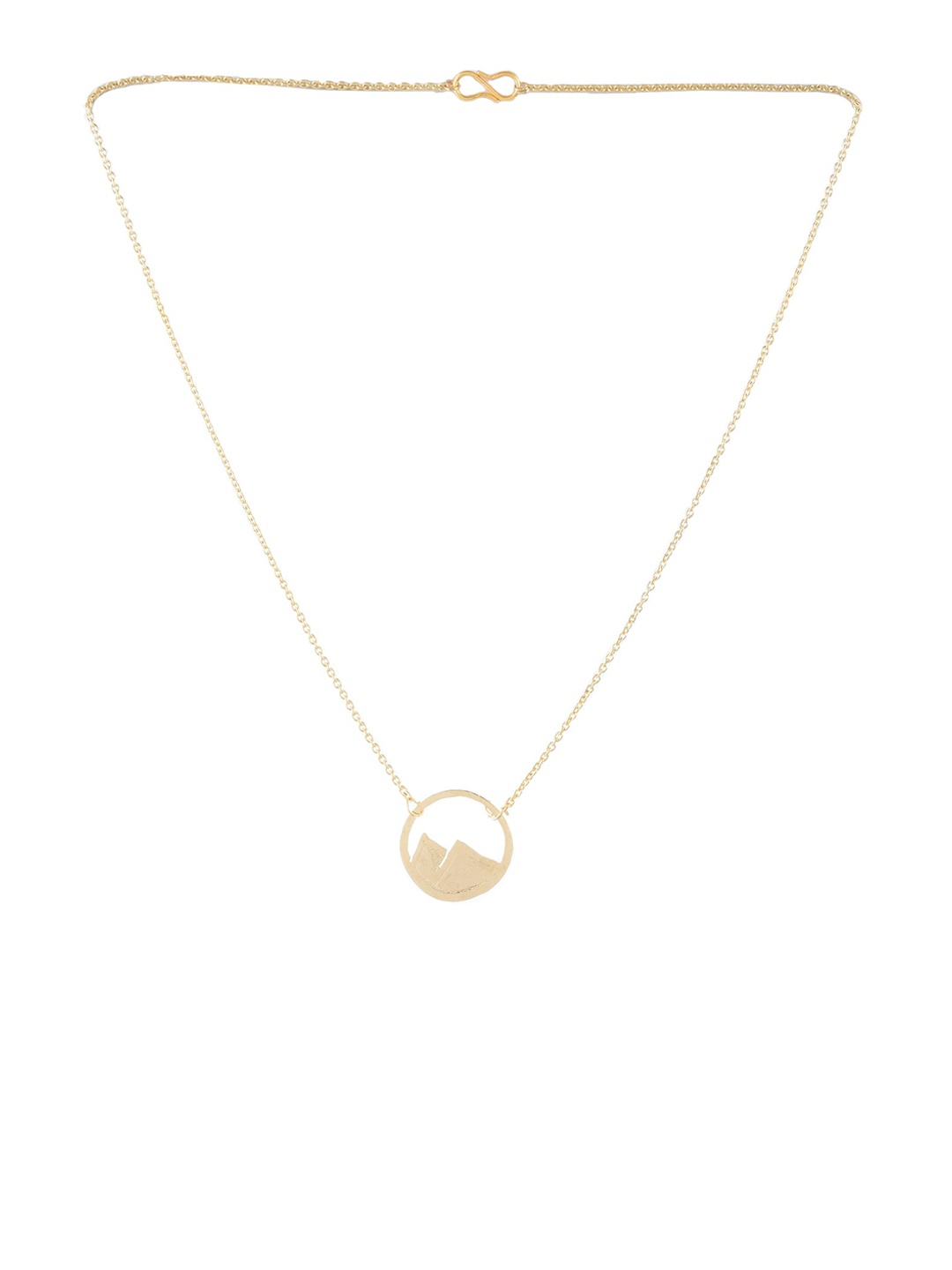 

Goldnera Brass-Plated & Gold-Toned Minimal Love for Mountains Pendant With Chain