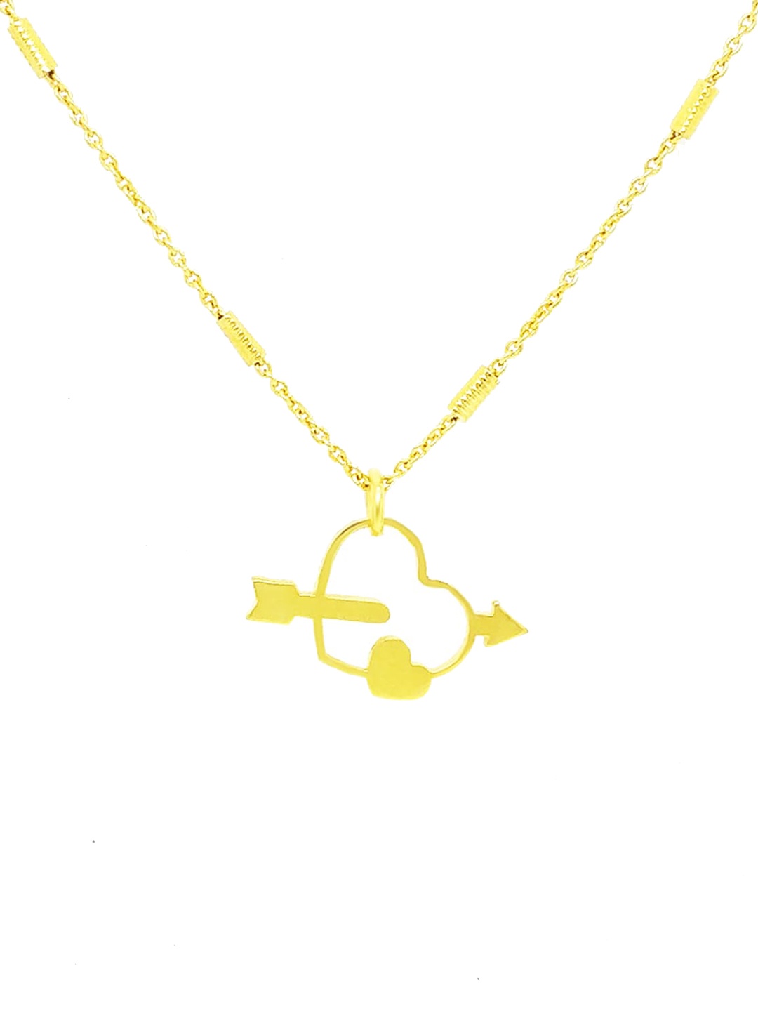 

Goldnera Gold-Plated Heart Shaped Pendant With Chain