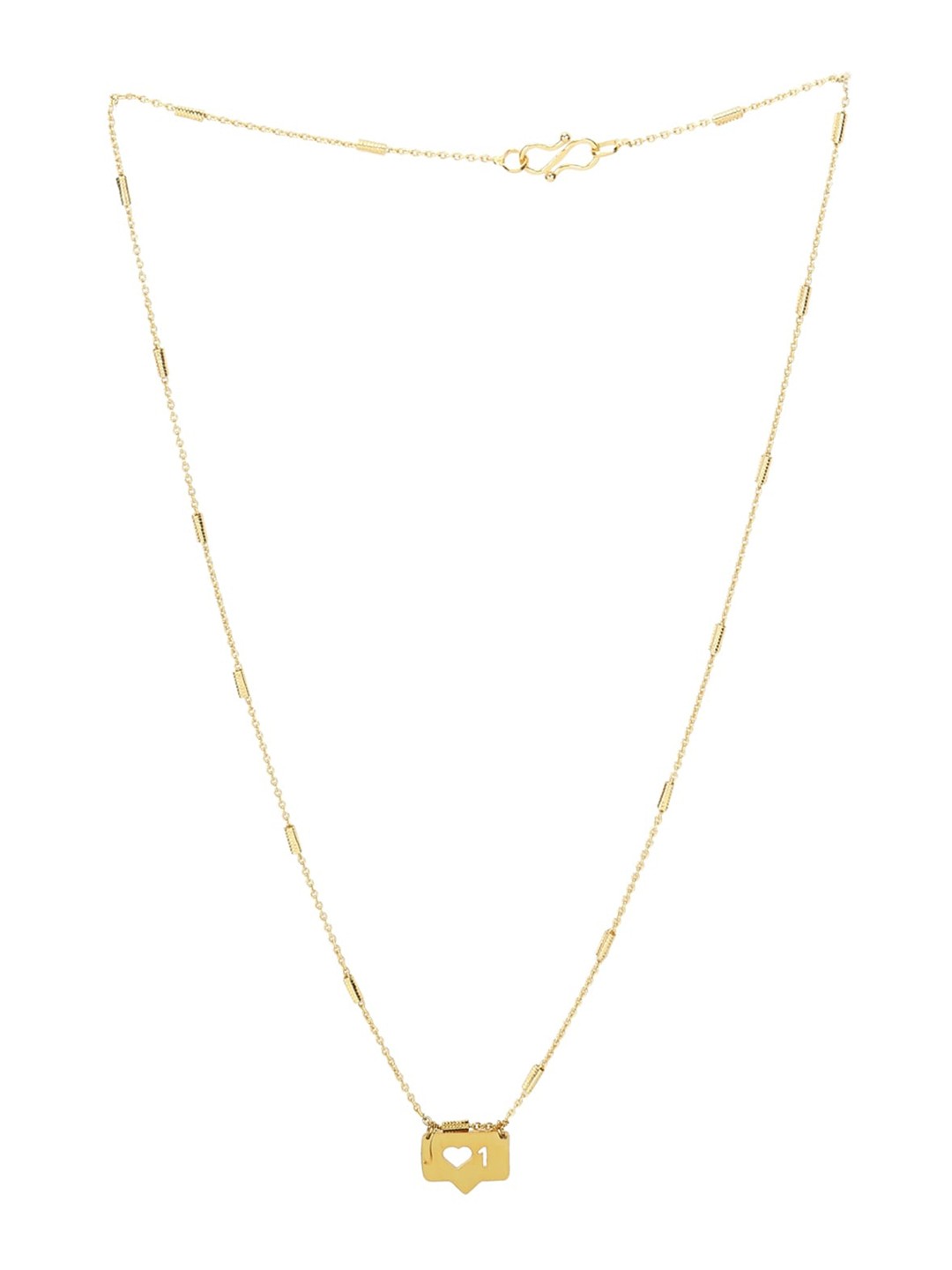 

Goldnera Brass-Plated & Gold-Toned Instagram Like Heart Shaped Pendant With Chain