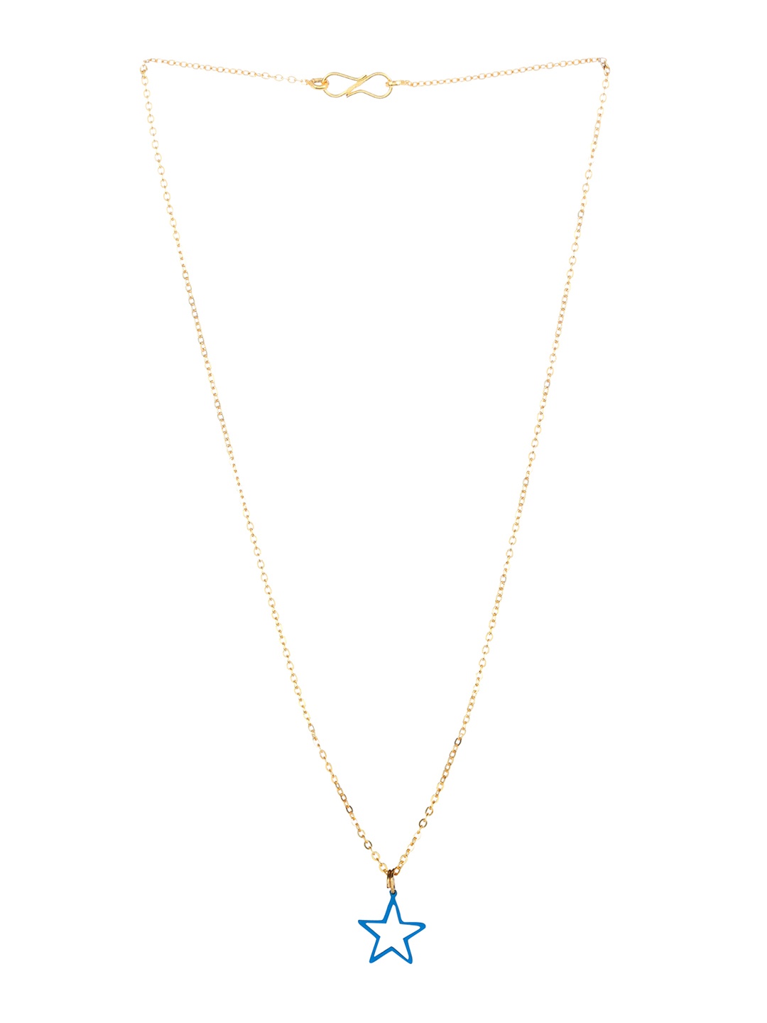 

Goldnera Blue & Gold Toned Star Shape Charm Pendant, Red