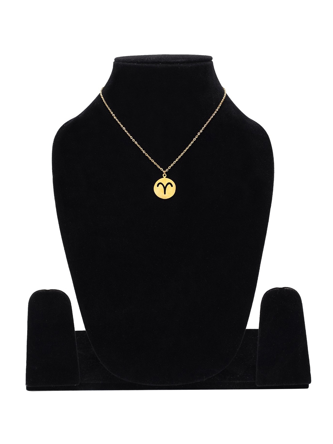 

Goldnera Brass-Plated Gold-Toned Aries Star Sign Pendant With Chain
