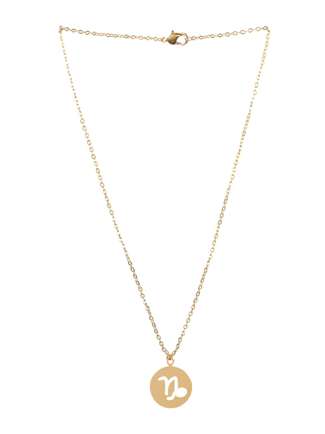 

Goldnera Brass-Plated Gold-Toned Capricorn Sign Pendant With Chain