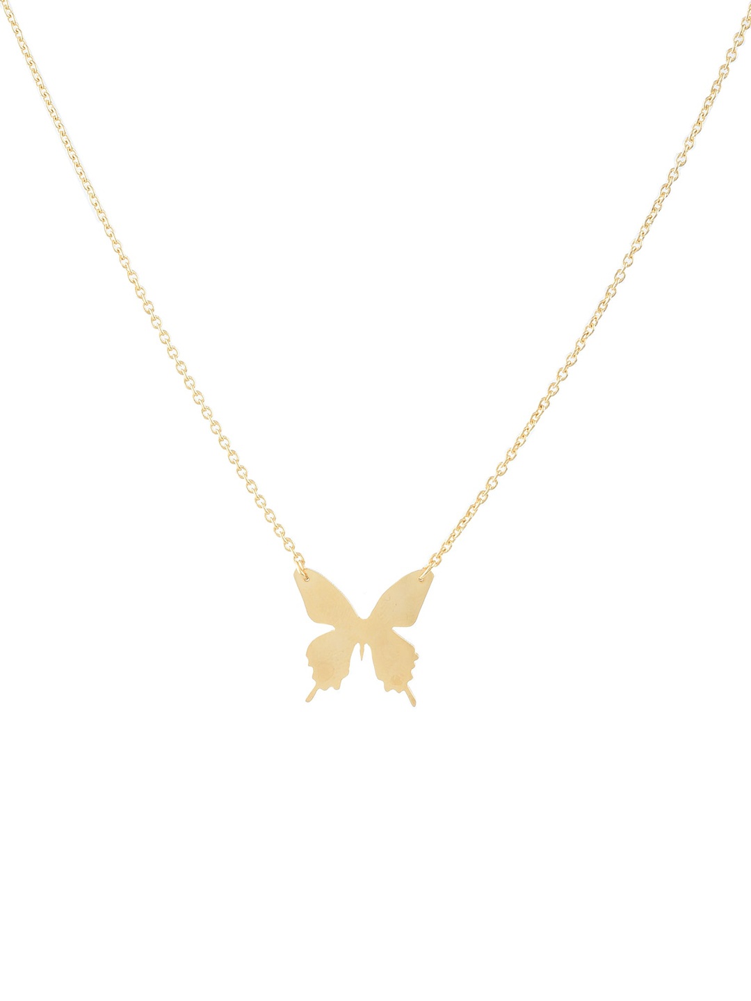 

Goldnera Brass-Plated Gold-Toned Butterfly-Shaped Pendant With Chain