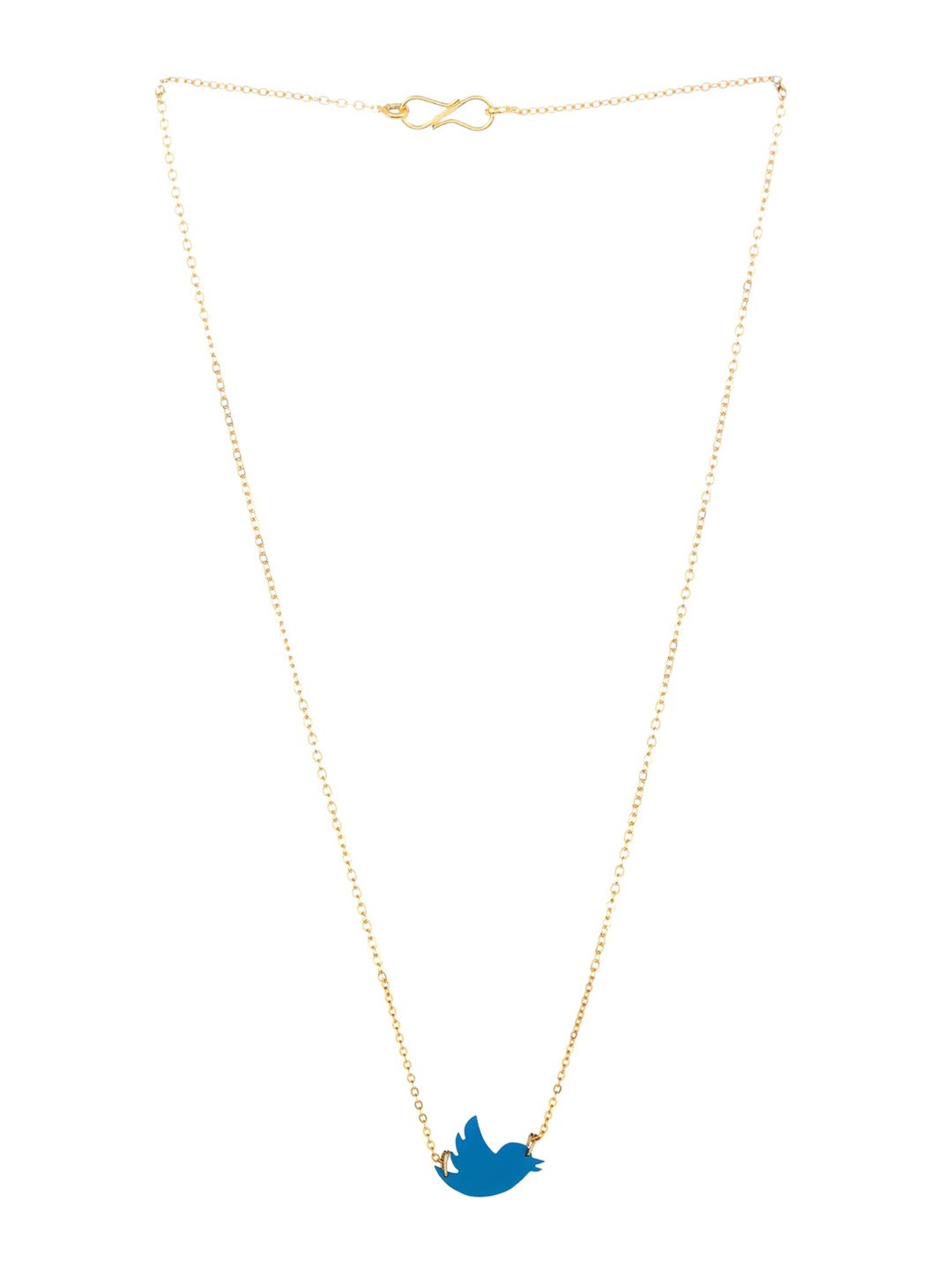 

Goldnera Brass-Plated Blue Pendant With Chain