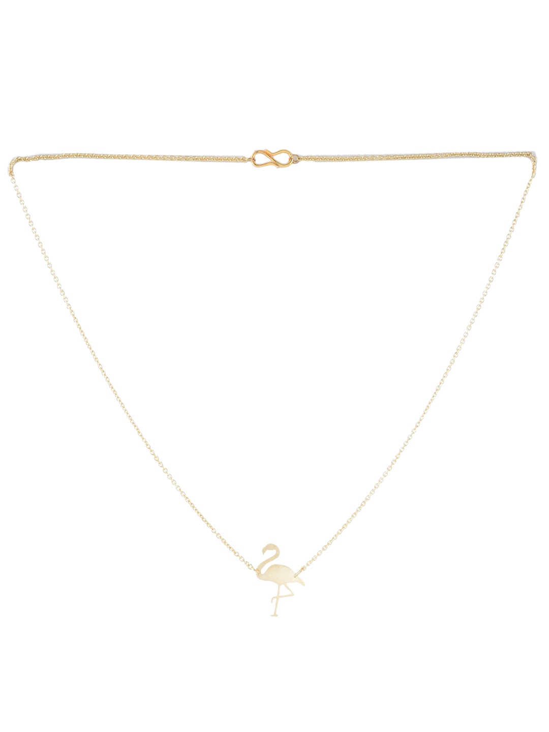 

Goldnera Brass-Plated & Gold-Toned Lovely Flamingo Pendant With Chain