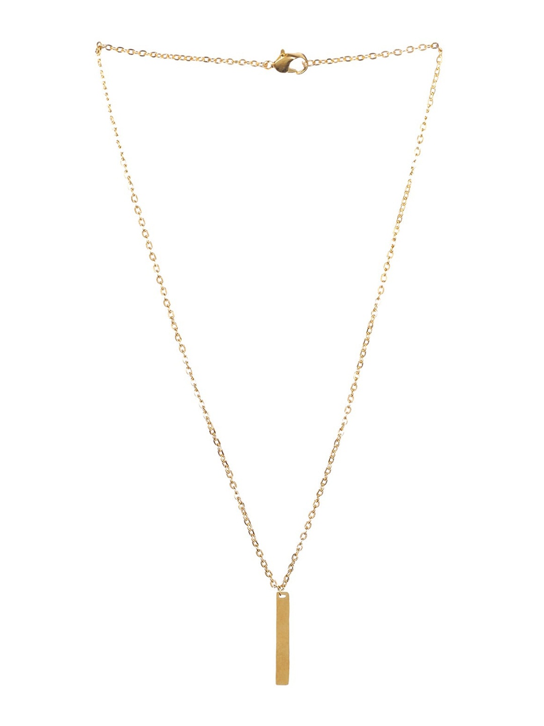 

Goldnera Brass-Plated Long Bar Extra Long Vertical Bar Necklace Pendant, Gold