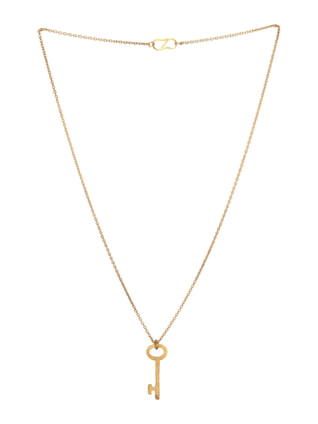 

Goldnera Brass-Plated Gold-Toned Key Pendant With Chain