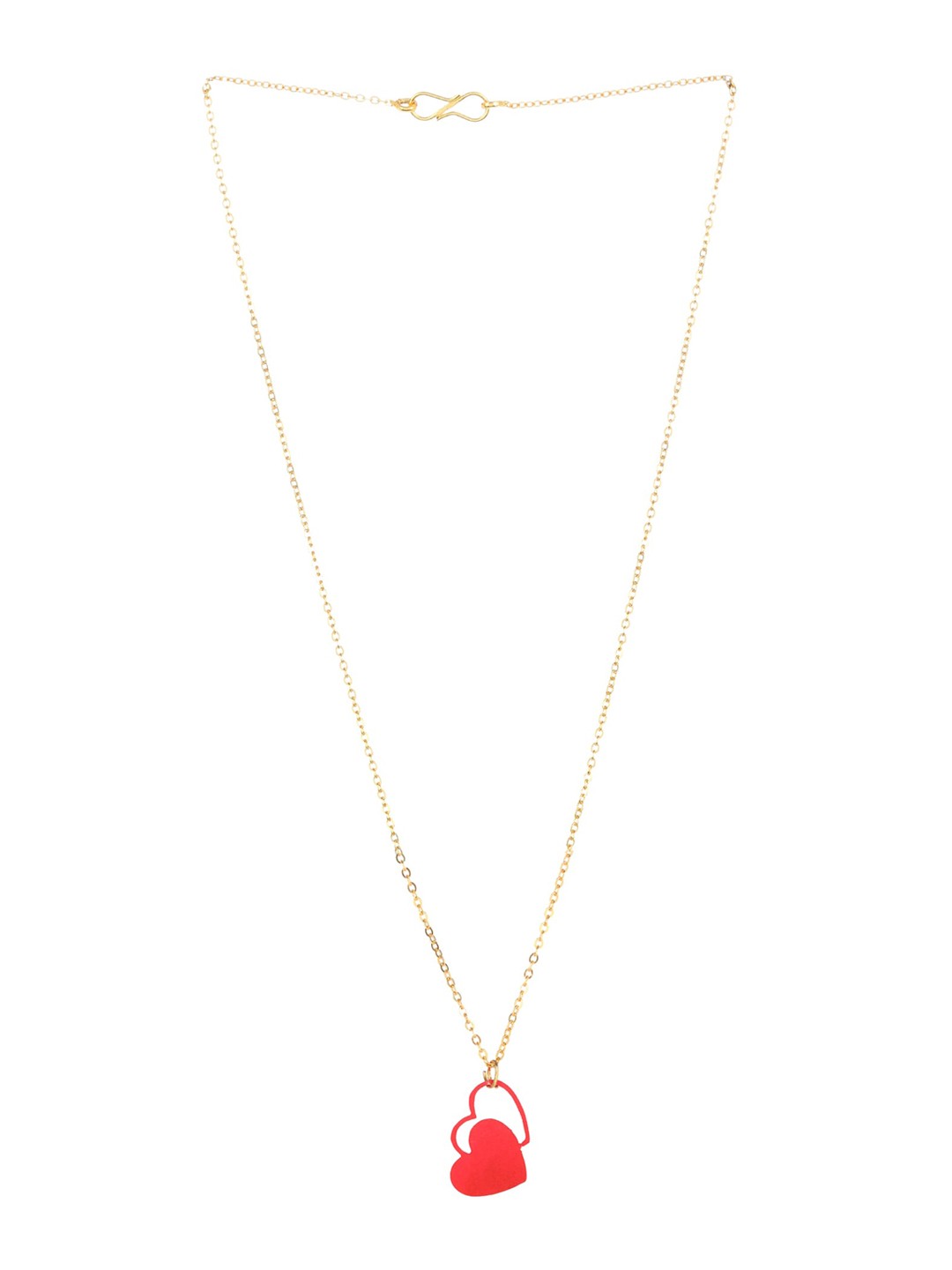

Goldnera Gold-Plated & Red Heart Shaped Pendant With Chain
