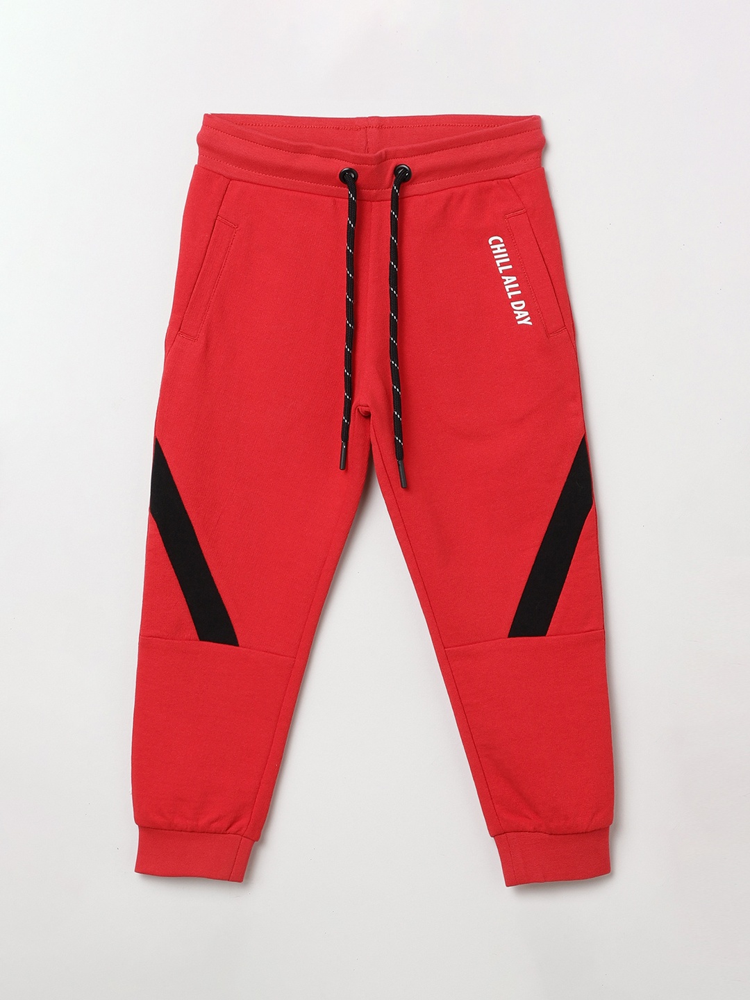 

BYB PREMIUM Boys Red Solid Relaxed-Fit Joggers