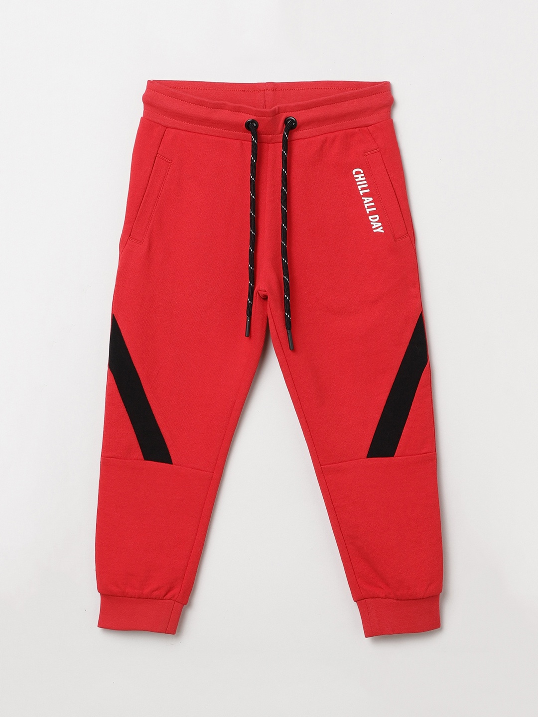 

BYB PREMIUM Boys Red Solid Relaxed-Fit Joggers