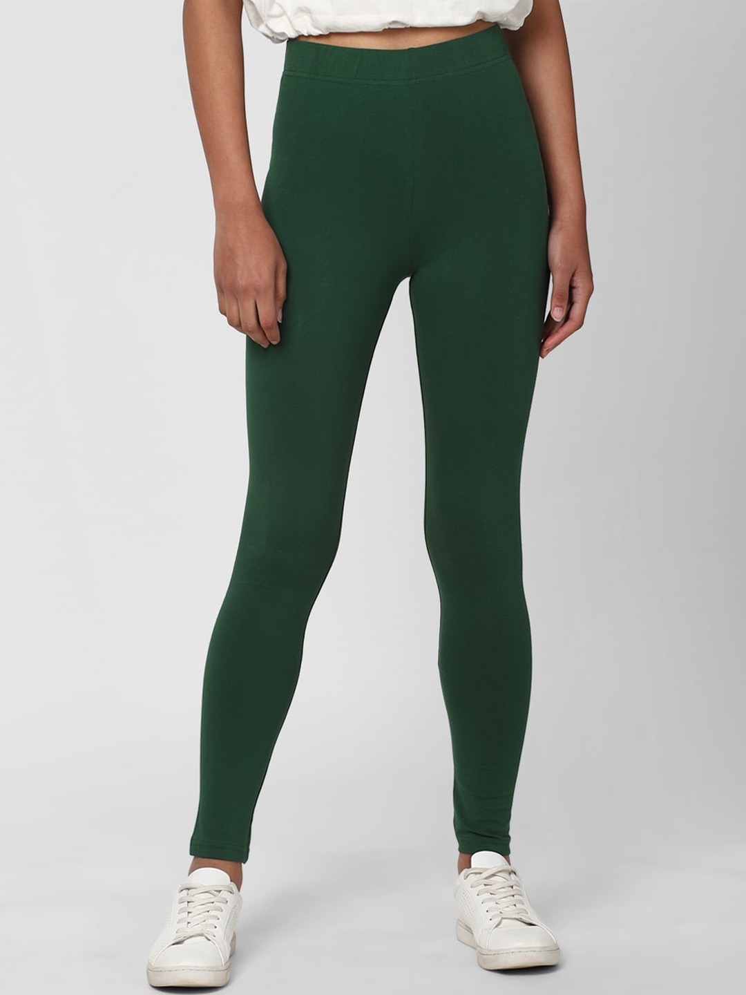 

FOREVER 21 Women Green Solid Ankle-Length Winter Leggings