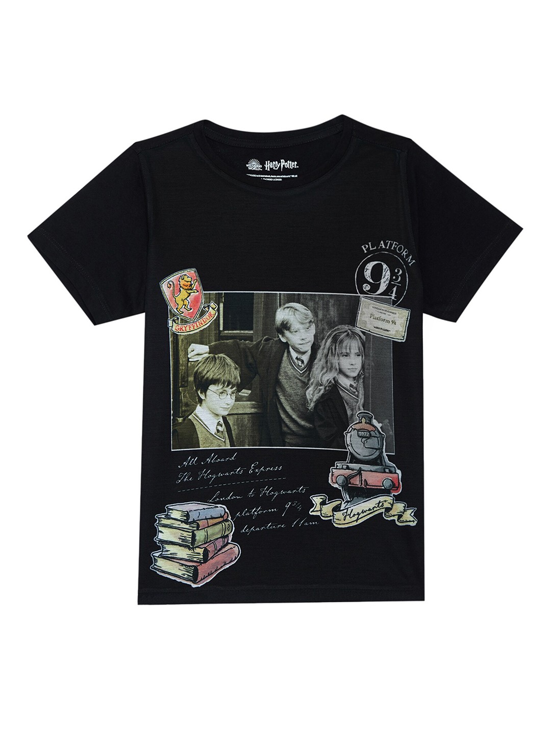 

Harry Potter by Wear Your Mind Boys Black & Off White Harry Potter Printed T-shirt