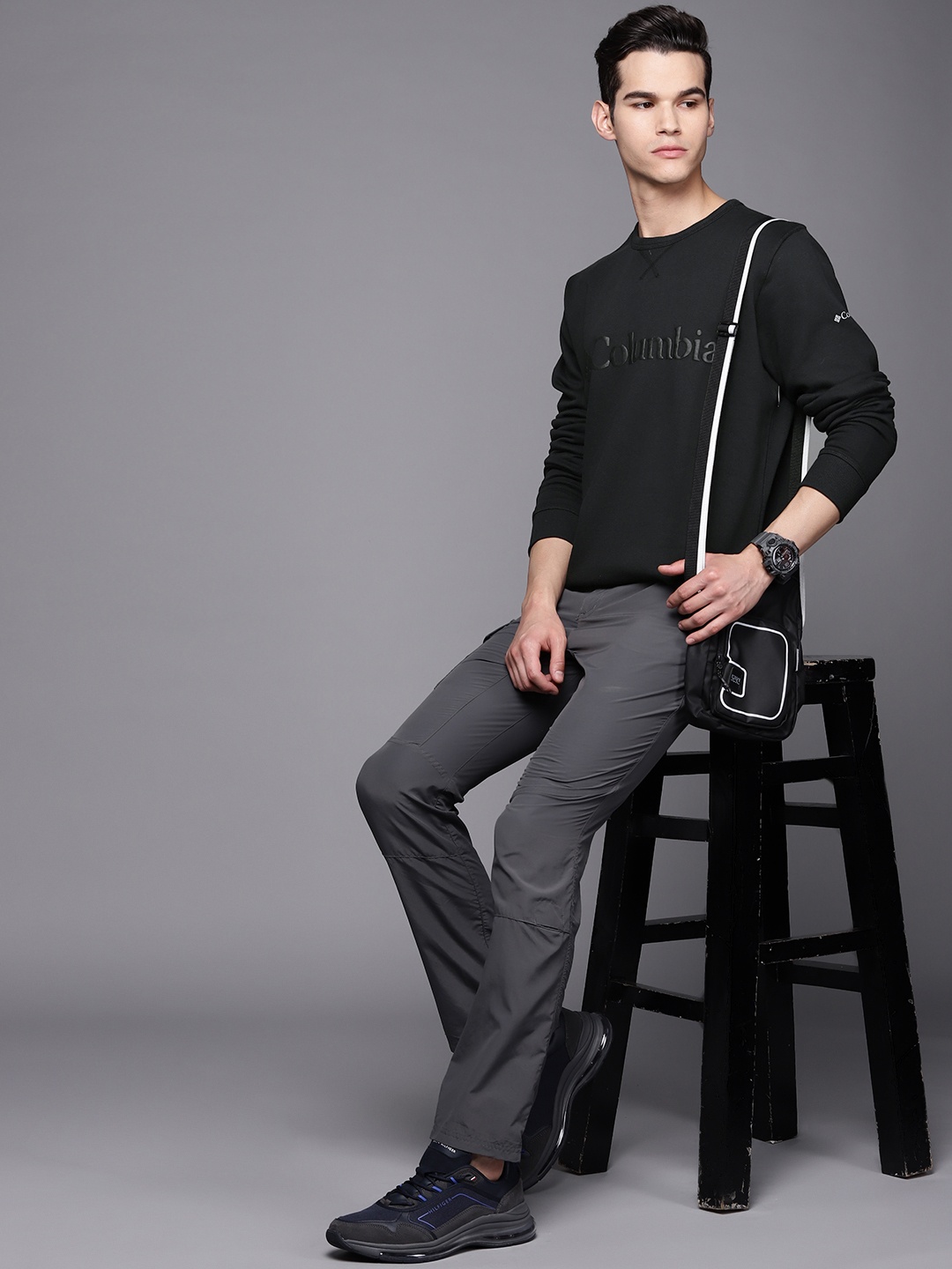 

Columbia Men Black Brand Logo Printed Outdoor T-shirt