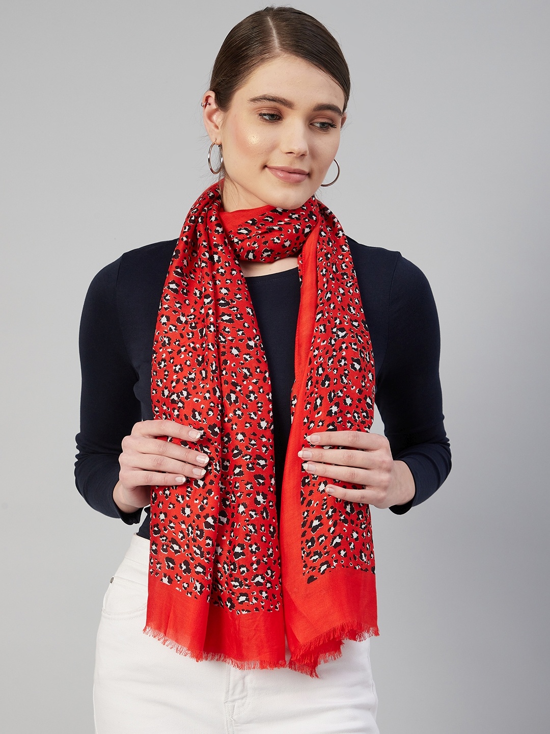 

Marks & Spencer Women Red & Black Printed Scarf