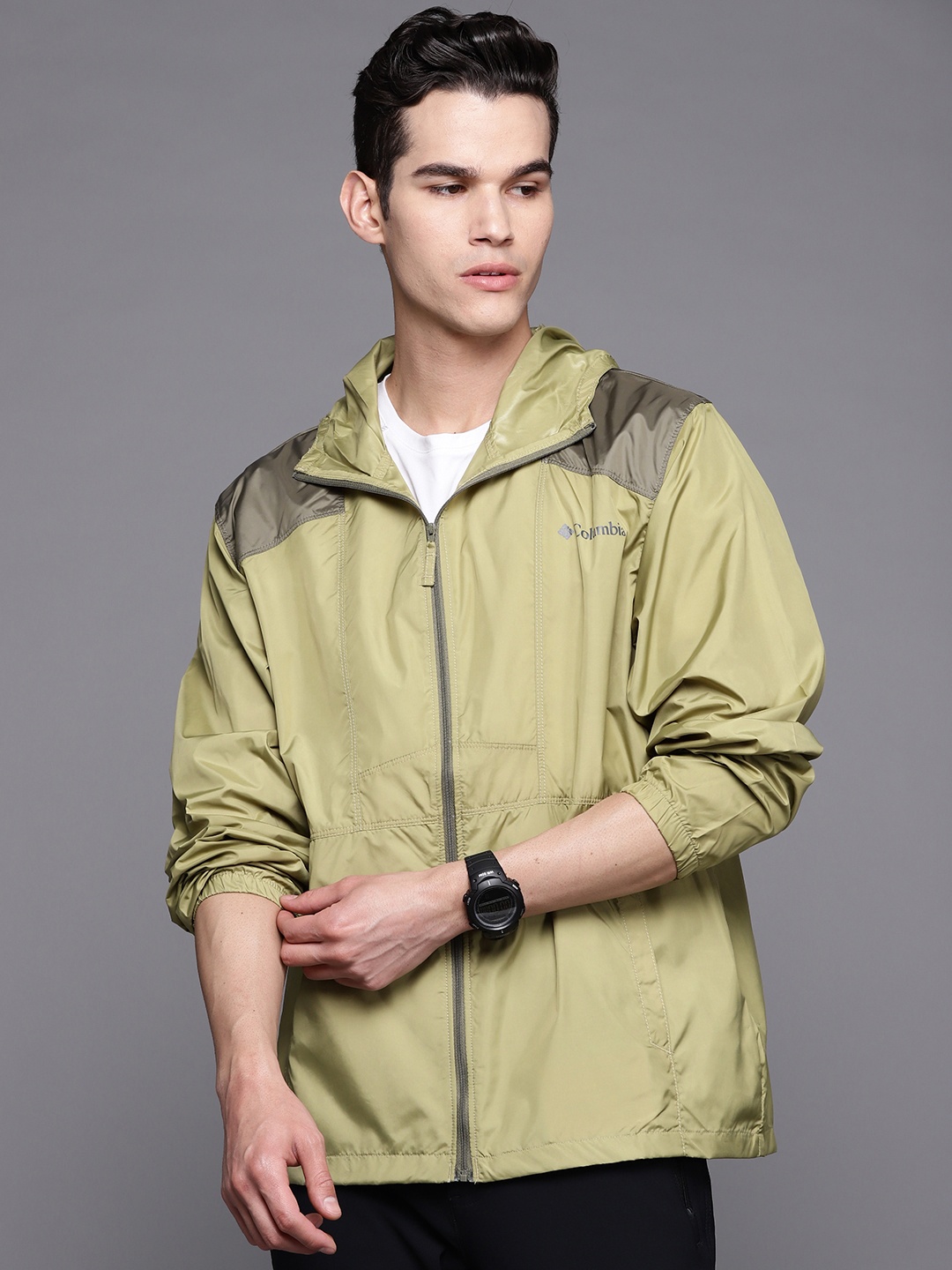 

Columbia Mens Flashback Windbreaker, Green