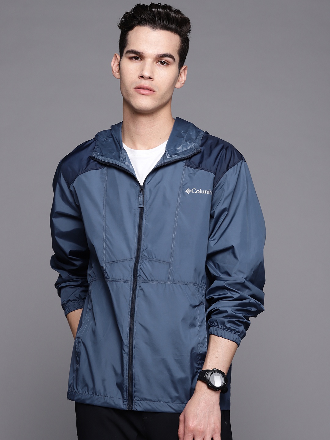 

Columbia Mens Blue Colourblocked Omni Heat Infinity Flashback Windbreaker