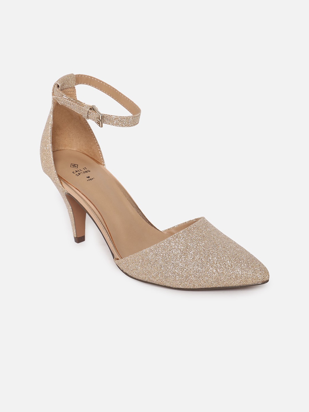 

Call It Spring Women Gold-Toned Textured Stiletto Pumps