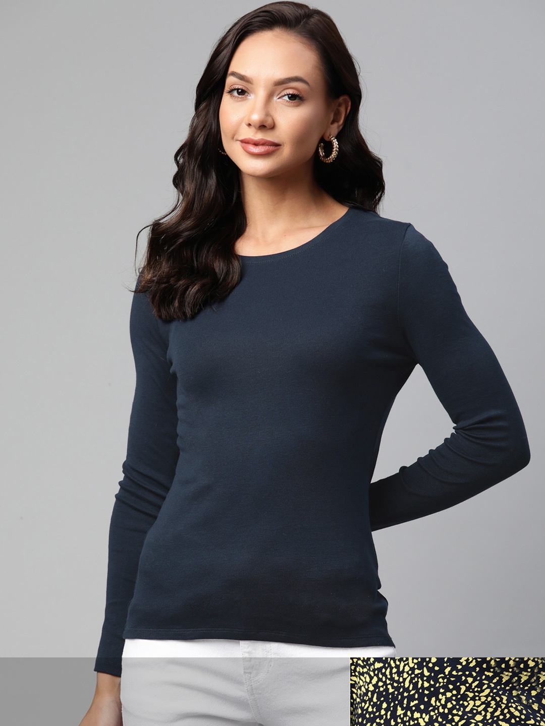 

Marks & Spencer Navy Blue & Yellow Set of 2 Top