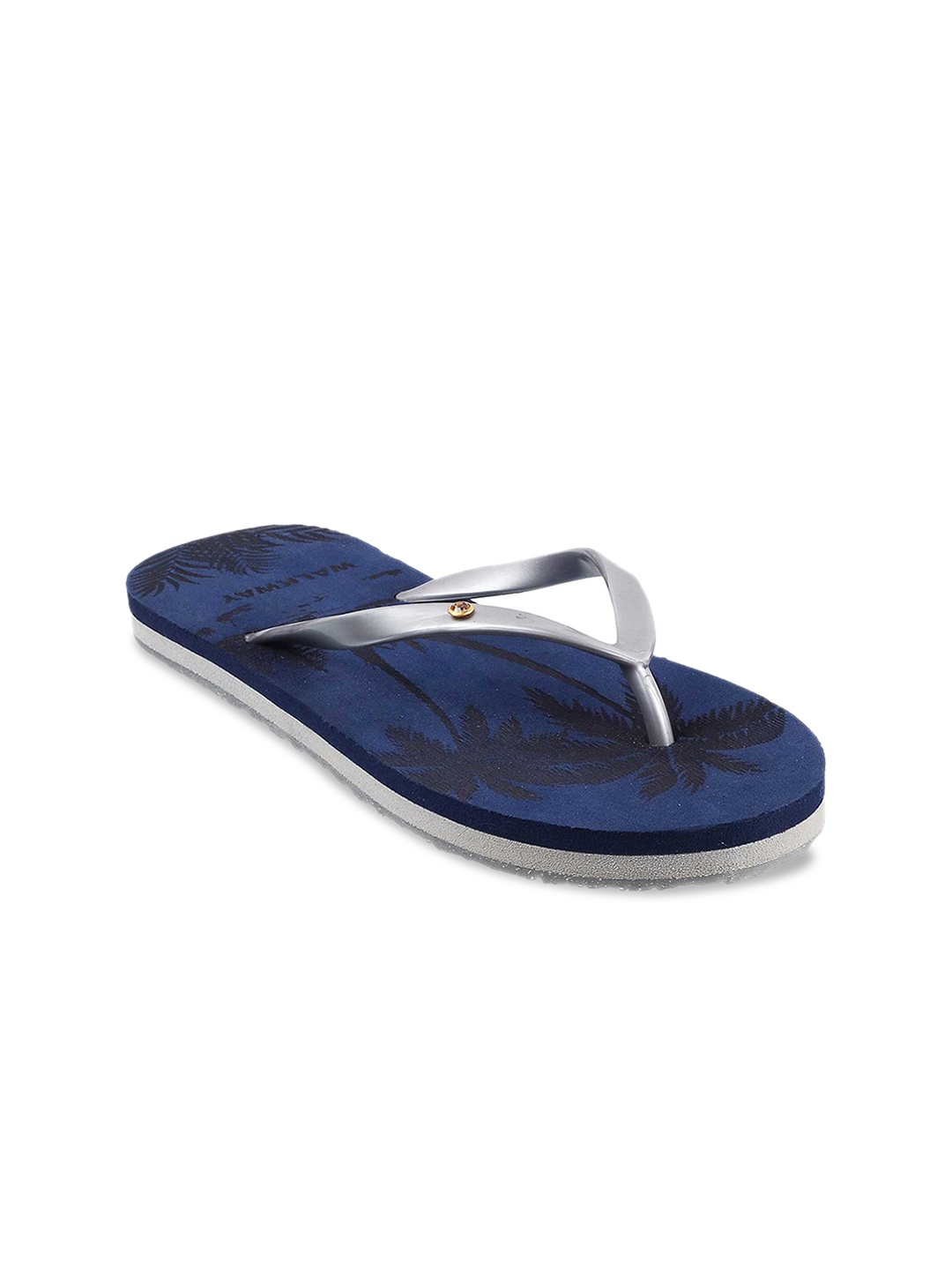 

WALKWAY by Metro Women Blue & Grey Printed Thong Flip-Flops