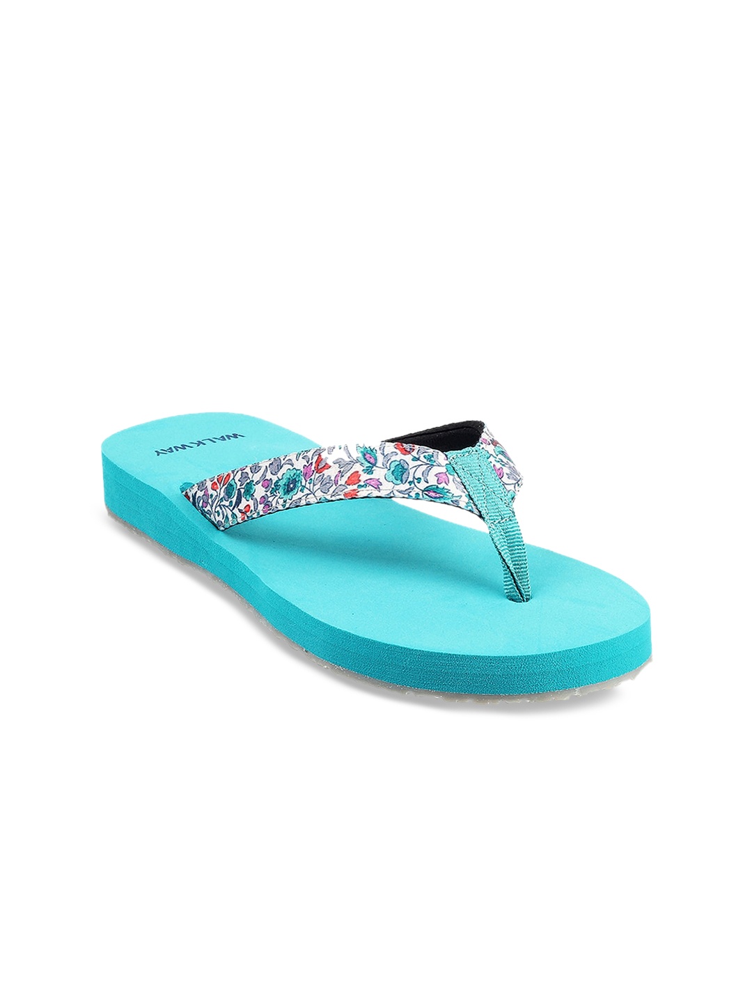 

WALKWAY by Metro Women Blue Printed Open Toe Flats with Embroidered