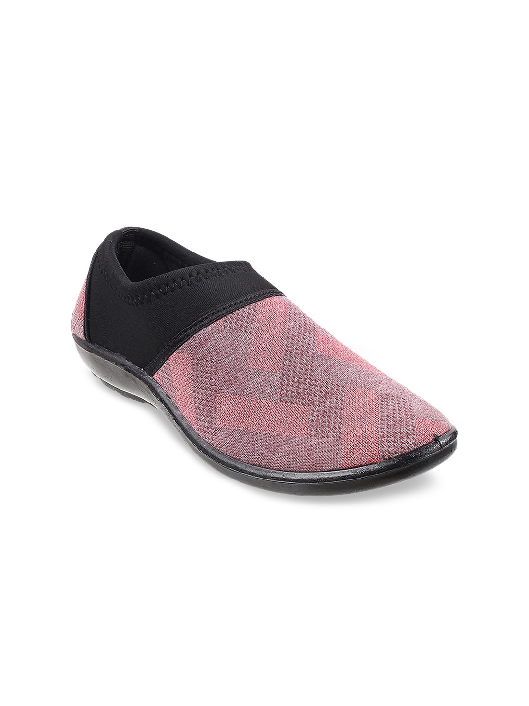 

WALKWAY by Metro Women Red & Black Colourblocked Slip-On Sneakers