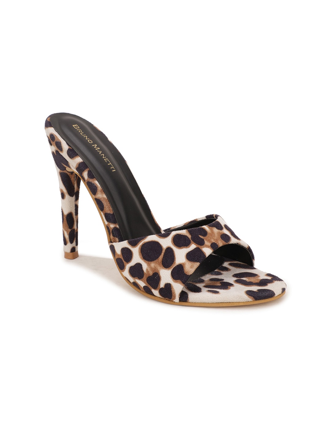 

Bruno Manetti White Animal Printed Open Toe Stiletto Suede Sandals