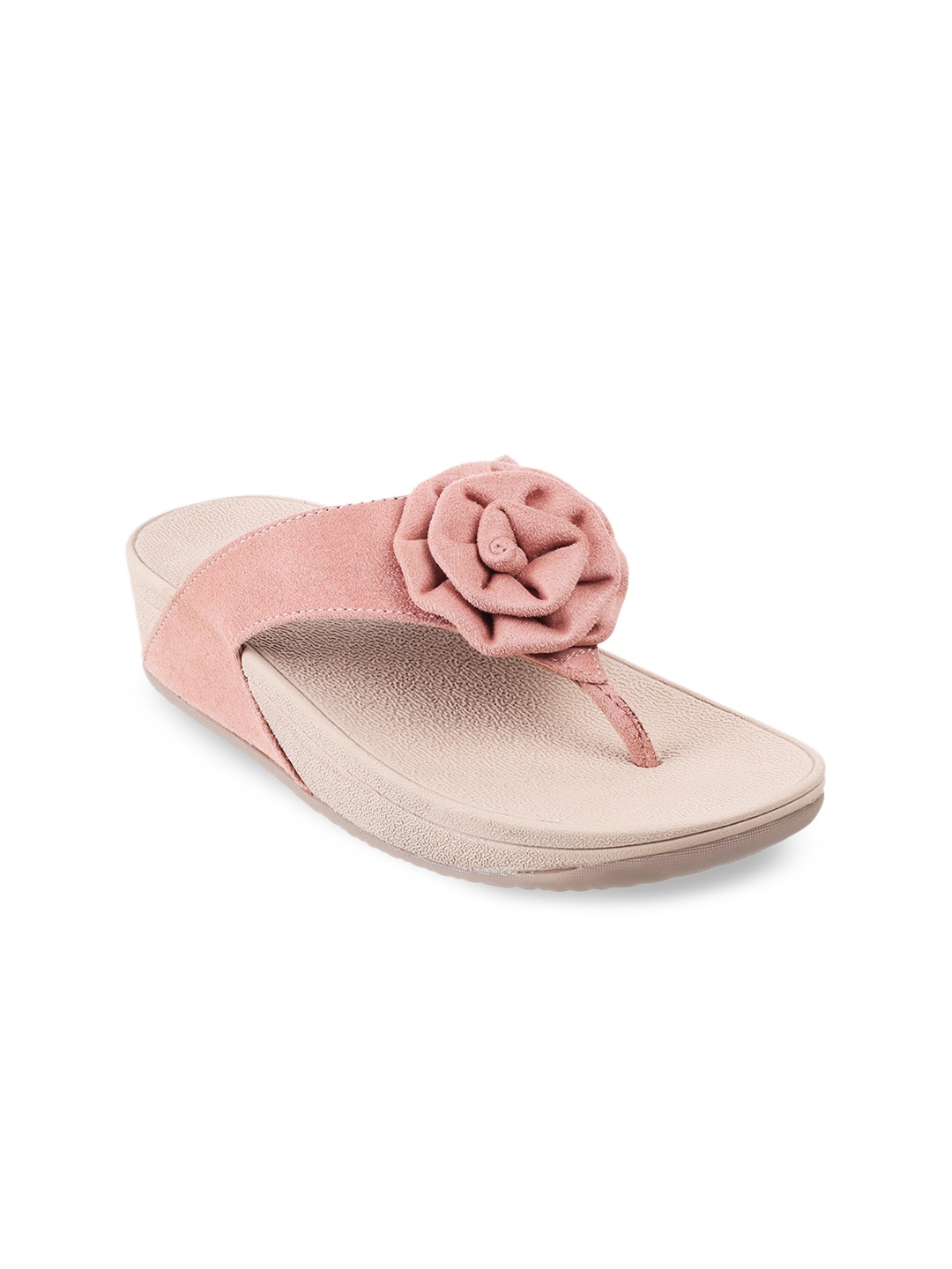 

Mochi Women Peach-Coloured Embellished Open Toe Flats