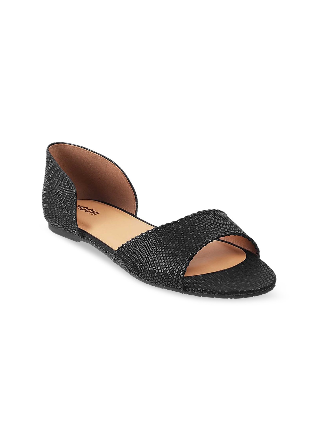 

Mochi Women Black Open Toe Flats