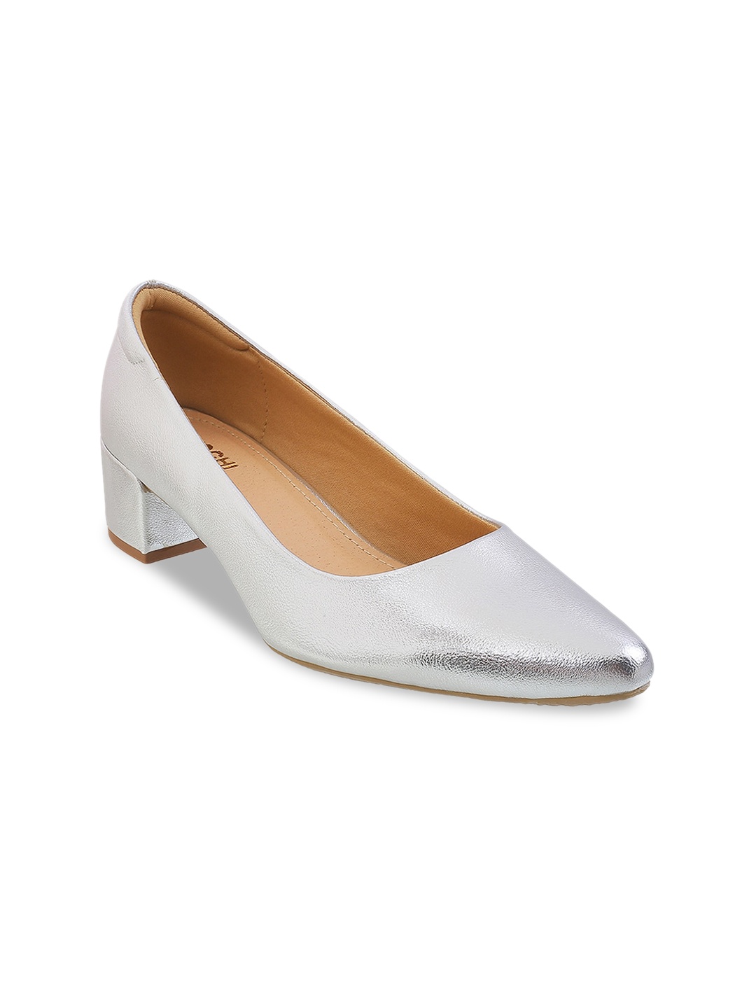 

Mochi Silver-Toned Block Pumps