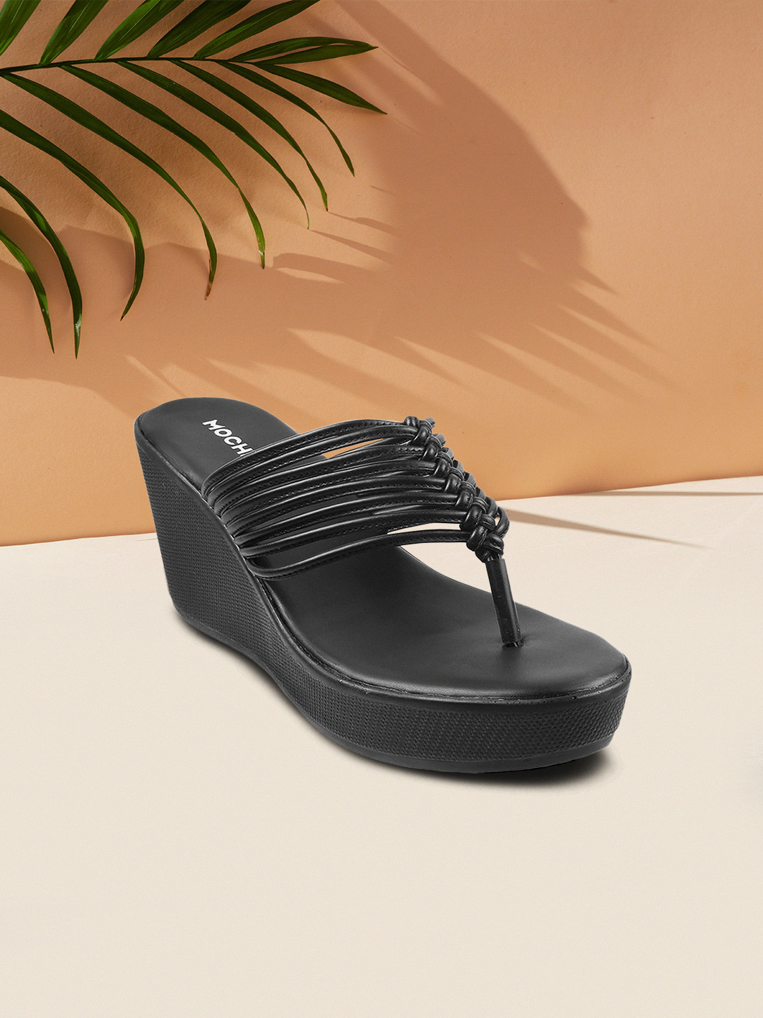 

Mochi Black Wedge Sandals