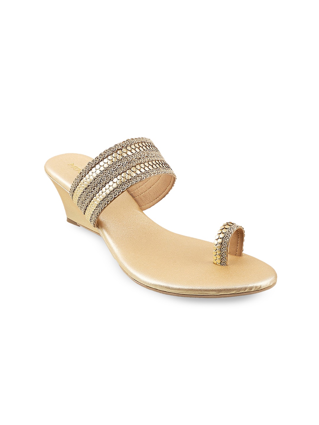 

Mochi Gold-Toned Embellished Ethnic Wedges