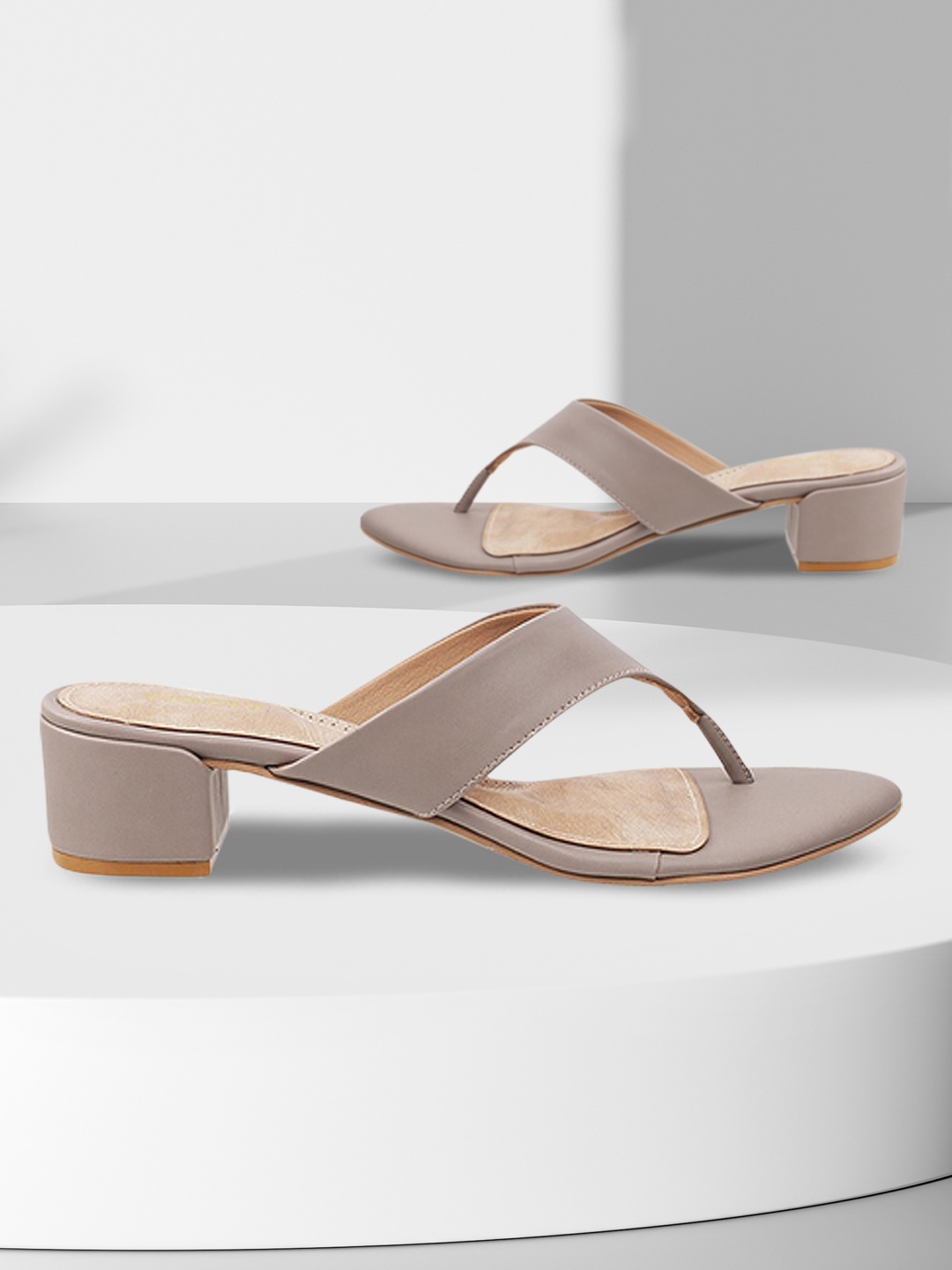 

Mochi Grey Block Sandals Heels