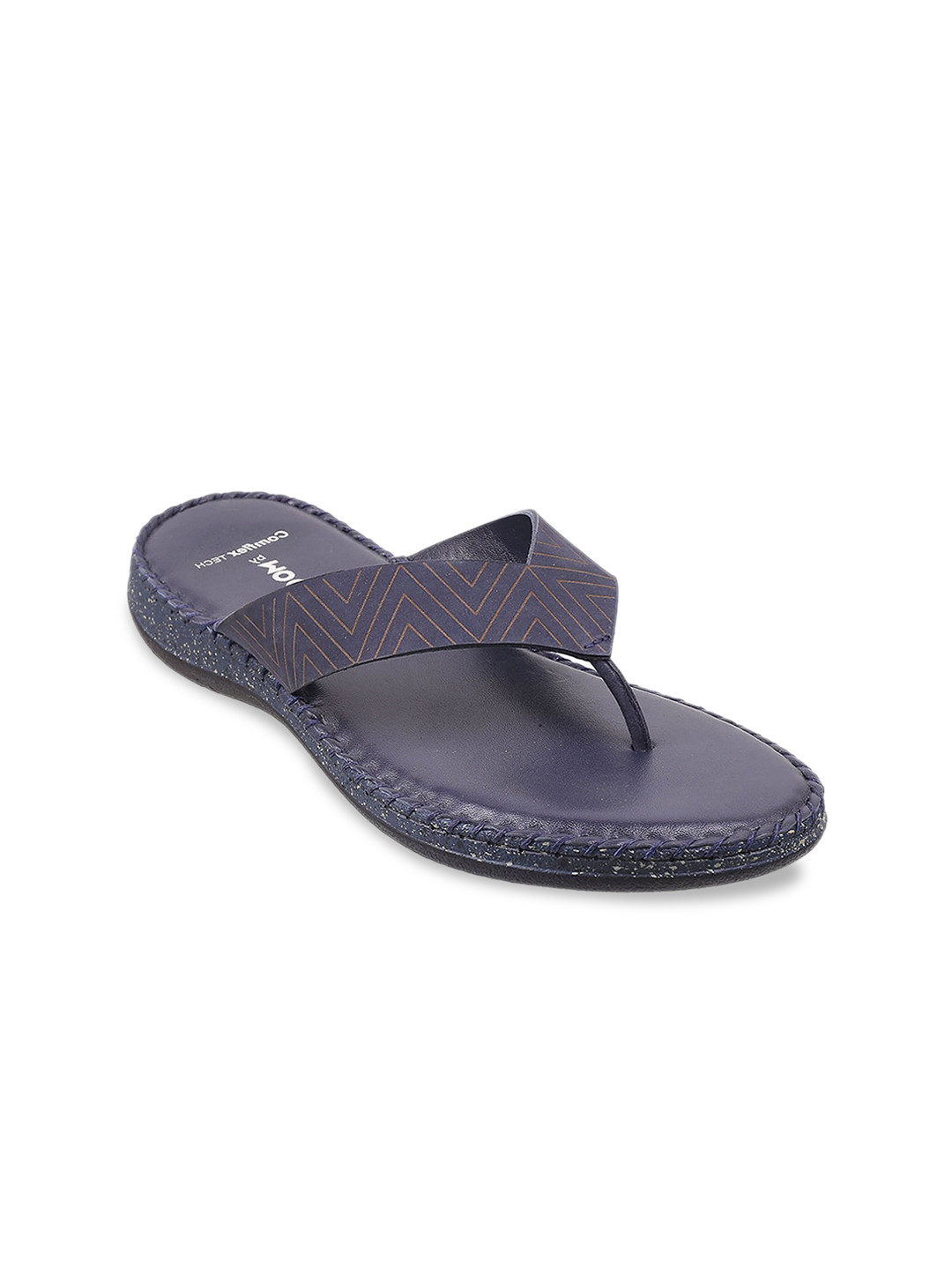 

Mochi Women Blue Printed Open Toe Flats