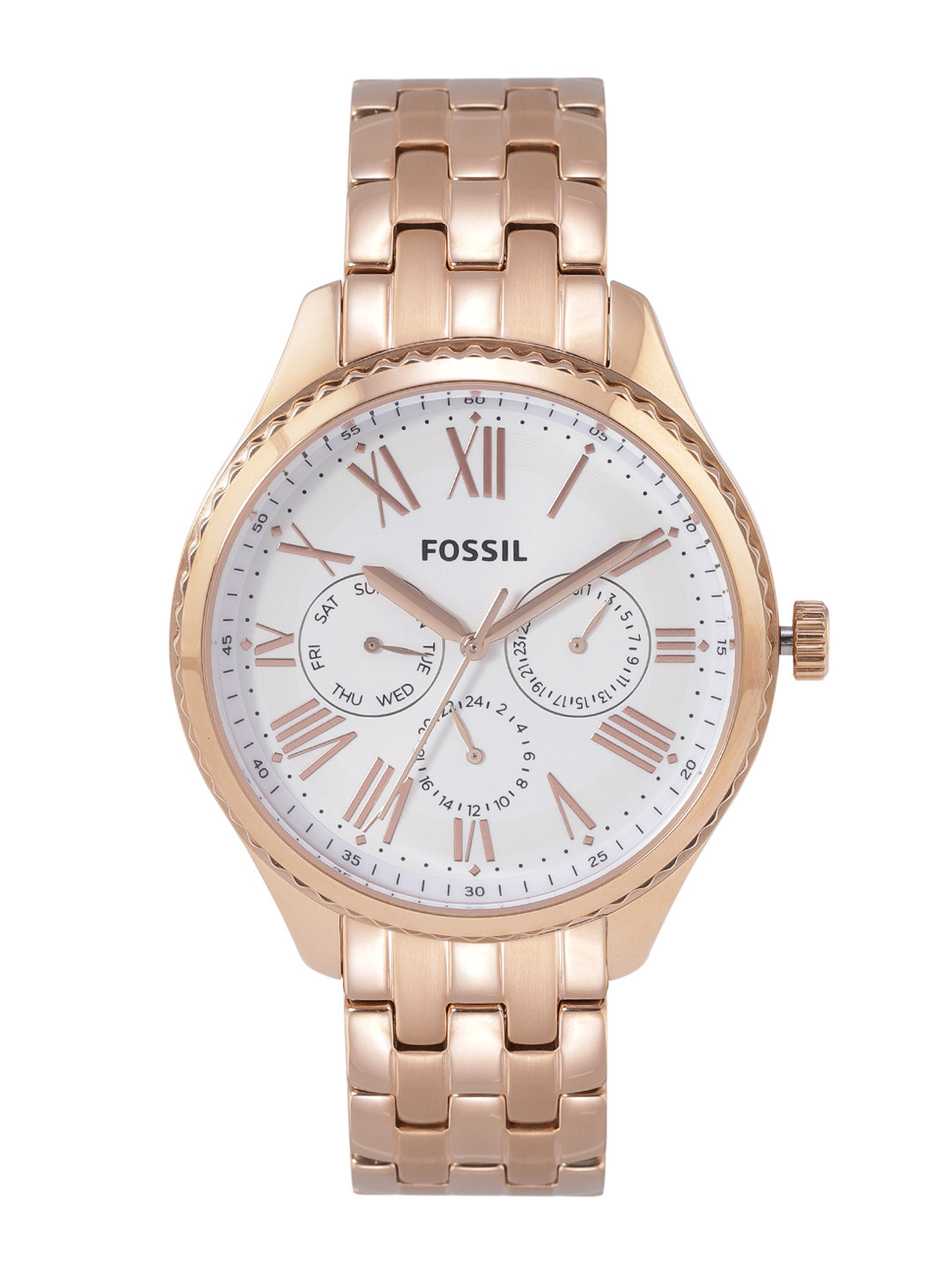 

Fossil Women Off-White Dial & Rose Gold Toned Bracelet Strap Redding Analogue Watch BQ3576